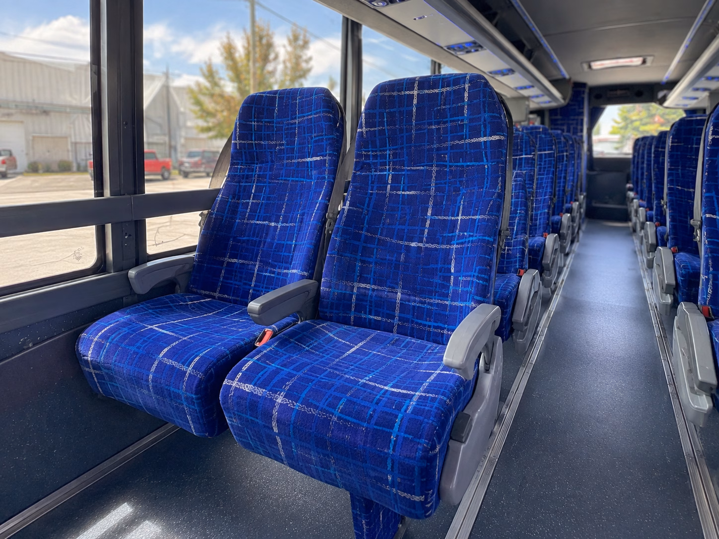 aurora charter bus rental interior