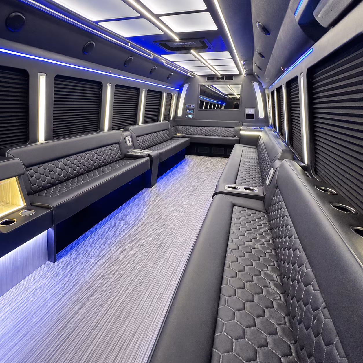 aurora party bus rental interior
